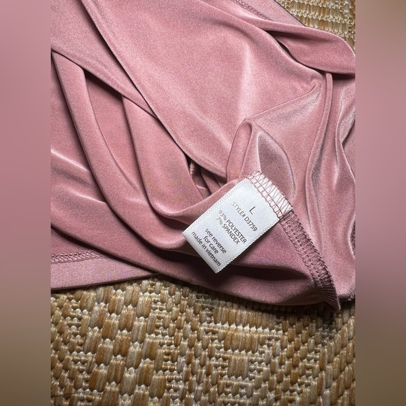 Active USA Women's Pink Satin Mini Dress, Spaghetti Straps, Size L, NWT - Picture 8 of 8